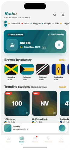 Caribbean Radio — Radio tab
